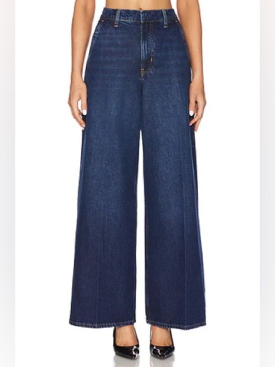 Frame Denim Denim - FRAME Wide Leg Trouser Jeans High Rise Blind Spot Wash Denim Size 23